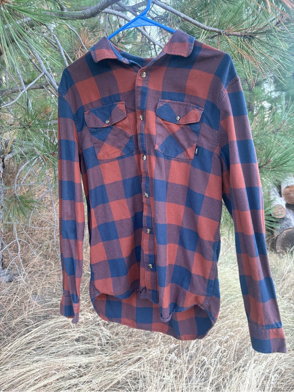 VANS Men’s Plaid Button-Up Cotton Flannel Shirt